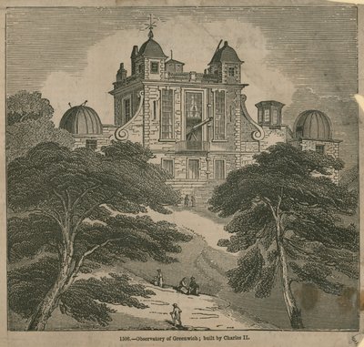 Observatorium in Greenwich, Londen, gebouwd door Charles II door English School