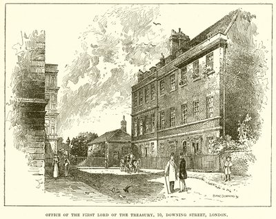 Kantoor van de Eerste Lord van de Schatkist, 10 Downing Street, Londen door English School