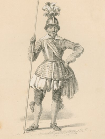 Officier van piekeniers, 1650 door English School