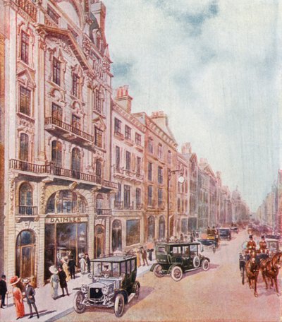 Kantoren en showrooms van de Daimler Company in Pall Mall door English School