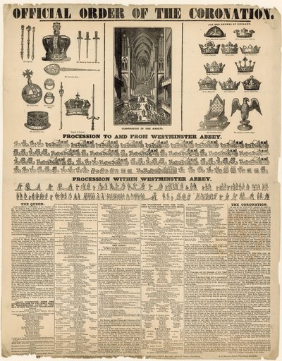 Officiële volgorde van de kroning van koningin Victoria door English School