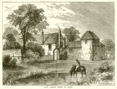 Oude Chalk Farm in 1730 door English School