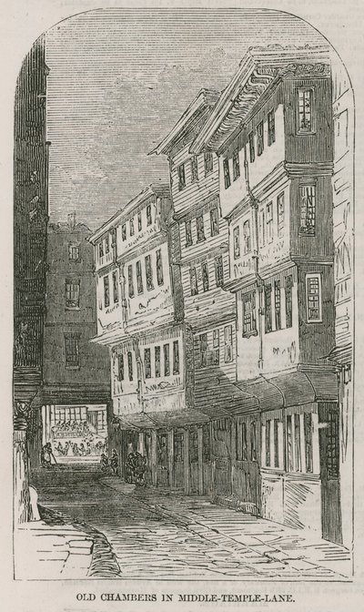 Oude kamers in Middle Temple Lane door English School