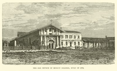 Oude Kerk van Mission Dolores, gebouwd in 1776 door English School