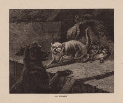 "Oude vijanden" (gravure) door English School