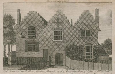 Oud huis in Well Street, Hackney, voorheen de residentie van de Prior van St. John van Jeruzalem door English School