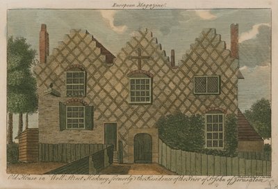 Oud huis in Well Street, Hackney, voorheen de residentie van de Prior van St. John van Jeruzalem door English School