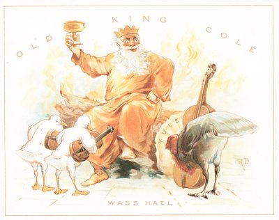 Oude koning Cole, kerstkaart door English School