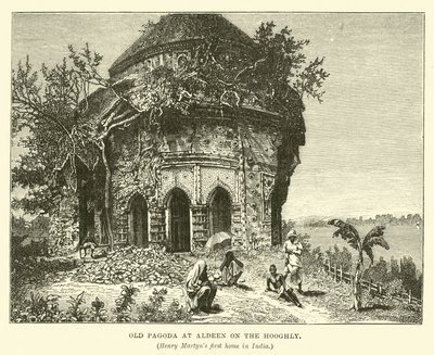 Oude pagode in Aldeen aan de Hooghly door English School