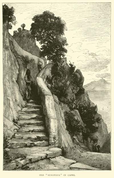 Oude Scalinata in Capri door English School