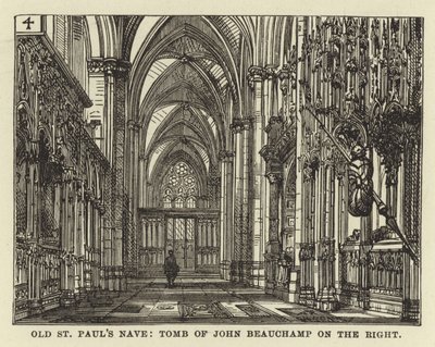 Oude St Pauls Schip, Graf van John Beauchamp aan de Rechterkant door English School
