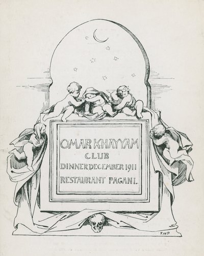 Omar Khayyam Club Diner, december 1911, in Paganis Restaurant door English School