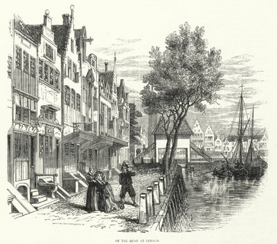 Aan de kade, Leiden door English School