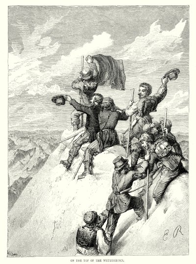 Op de top van de Wetterhorn (gravure) door English School