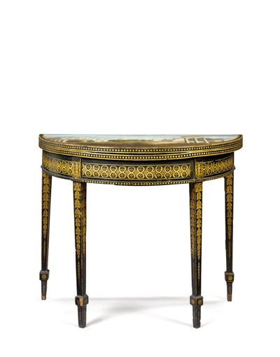 Een van een paar George III theetafels, mogelijk Iers, ca. 1780 door English School