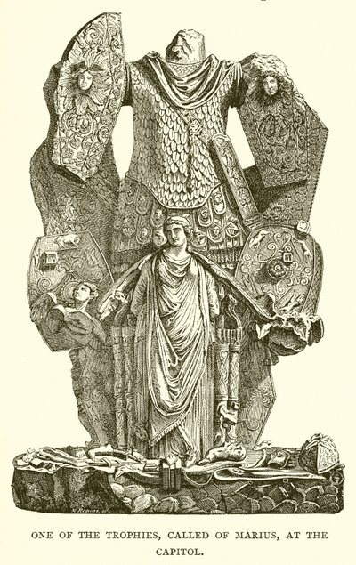 Een van de Trofeeën, genaamd van Marius, bij het Capitool door English School