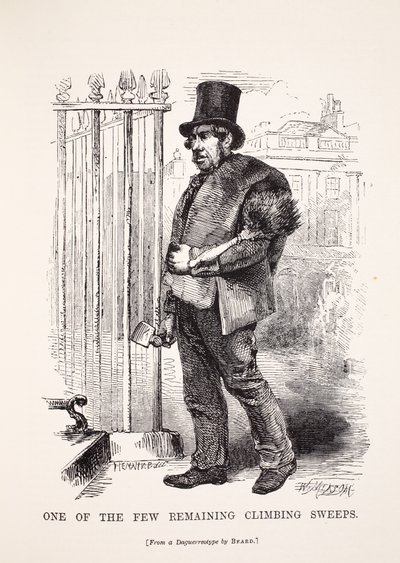Een van de weinige overgebleven schoorsteenvegers, naar de daguerreotype door Richard Beard, illustratie uit London Labour and London Poor door Henry Mayhew, pub. 1862 door English School