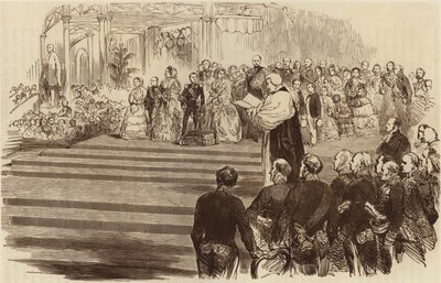 Opening van het Crystal Palace, het gebed van de aartsbisschop, 1854 door English School