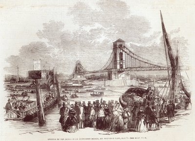 Opening van de Hungerford Suspension Bridge, uit 