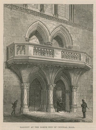 Opening van de Koninklijke Hoven van Justitie: Balkon aan het noordelijke einde van de Centrale Hal door English School