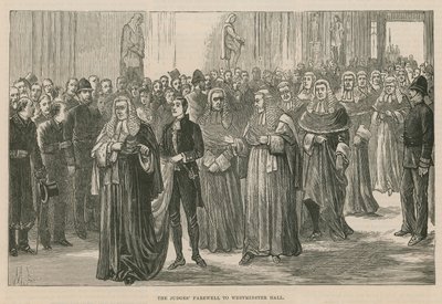 Opening van de Koninklijke Hoven van Justitie: Afscheid van de rechters van Westminster Hall door English School