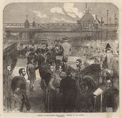 Opening van de Thames Embankment; Lezing van het adres door English School