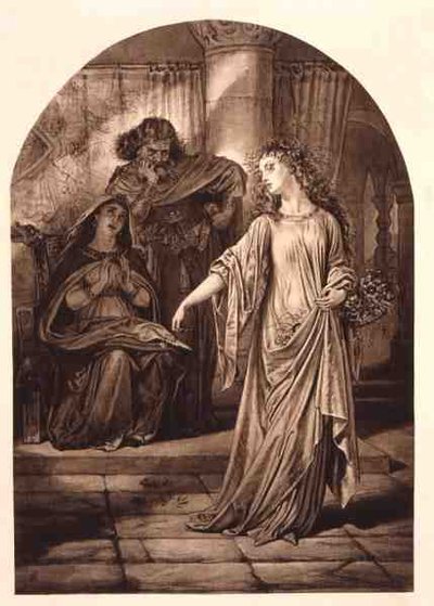 Ophelia, in Hamlet door William Shakespeare door English School