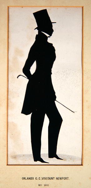 Orlando, Burggraaf Newport, silhouet door een onbekende kunstenaar door English School