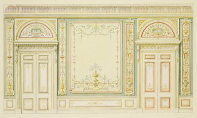Versierde deuren en wanddecoratie, in de stijl van Robert Adam (1728-92) door English School