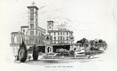Osborne House vanuit de Tuinen, uit 
