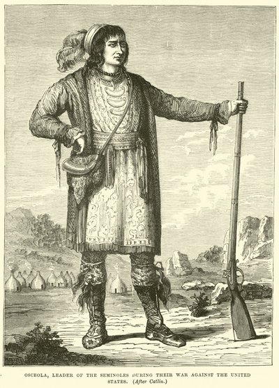 Osceola, leider van de Seminoles tijdens hun oorlog tegen de Verenigde Staten door English School