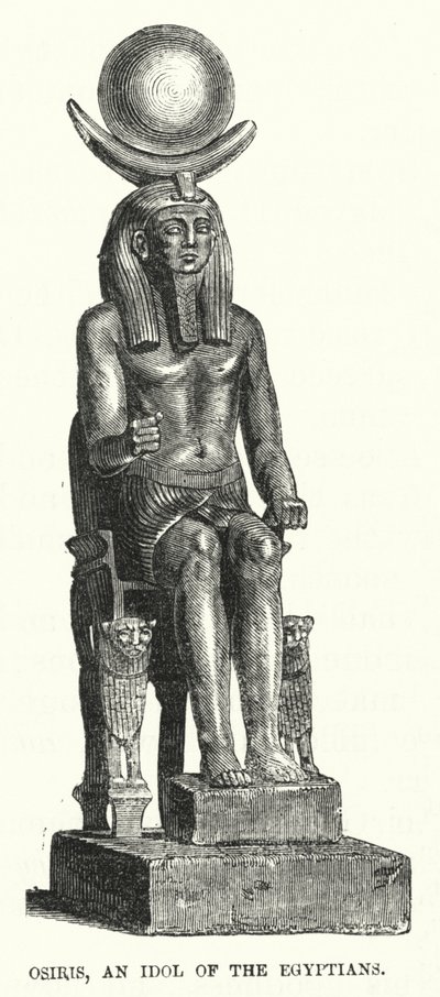 Osiris, een idool van de Egyptenaren (gravure) door English School