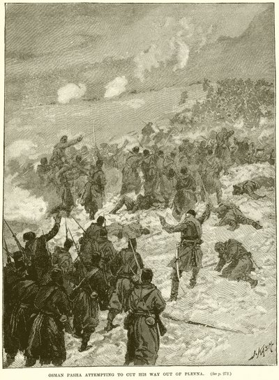 Osman Pasha probeert zich een Weg uit Plevna te Baan door English School