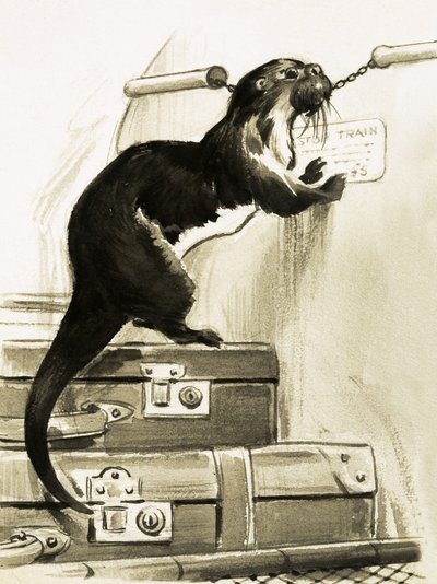 Otter stopt de trein door English School
