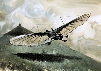 Otto Lilienthal maakte meer dan 1.000 vluchten in zijn primitieve zweefvliegtuig door English School