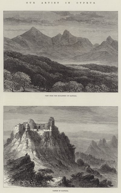 Onze kunstenaar op Cyprus (gravure) door English School