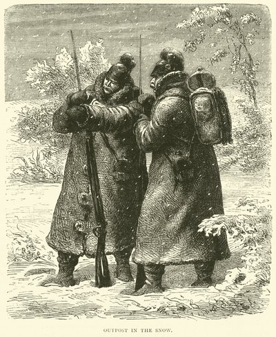 Voorpost in de sneeuw, oktober 1870 door English School