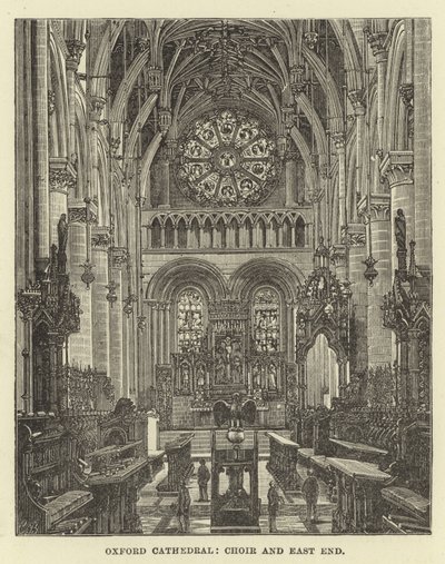 Oxford Kathedraal, koor en oostkant door English School