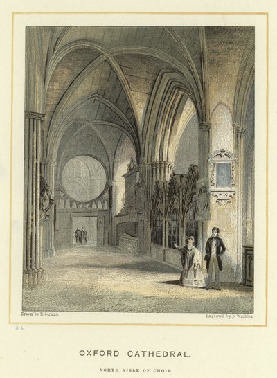 Oxford Kathedraal, noord zijbeuk van het koor door English School