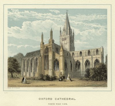 Oxford Kathedraal, noordwest aanzicht door English School