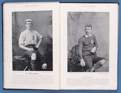 Pagina uit Beroemde Voetballers 1895-96, met Thomas Crawshaw en William Bancroft, 1896 door English School