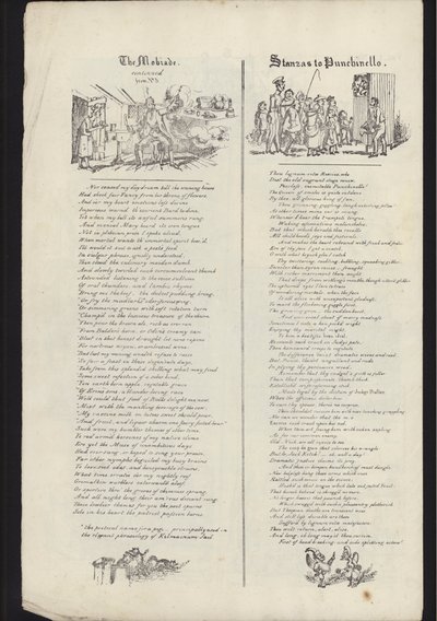 Pagina uit pamflet over Glasgow Fair, gepubliceerd op 23 juli 1835 (gravure) door English School