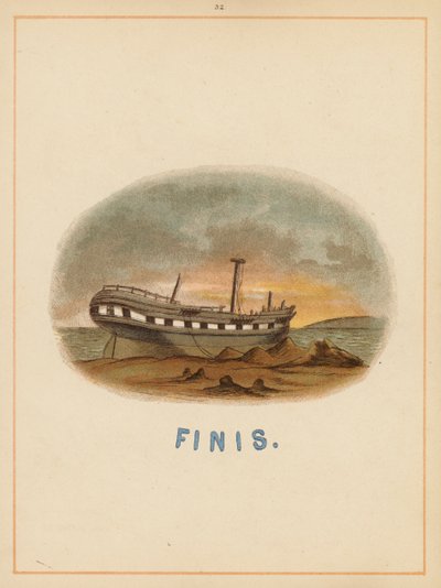 Pagina uit De boten van de wereld, eind 19e eeuw (kleurenlitho) door English School
