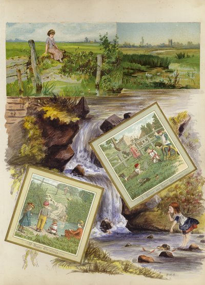 Pagina uit laat Victoriaans plakboek door English School