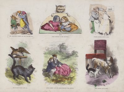 Pagina uit het Aantrekkelijke Prentenboek (gekleurde gravure) door English School