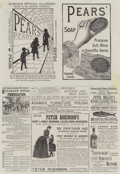 Pagina met Advertenties (gravure) door English School