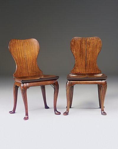 Paar George II halstoelen, ca. 1730 door English School