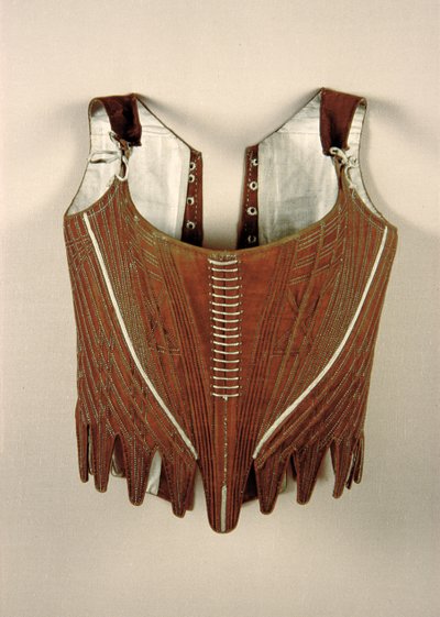 Paar korsetten, c.1775 (linnen & walvisbeen) door English School