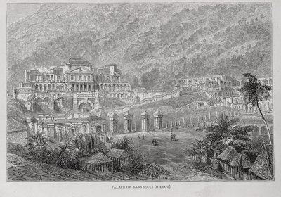 Paleis van Sans Souci, Noord-Hayti, uit Santo Domingo vroeger en nu door Samuel Hazard, uitgegeven 1873 door English School