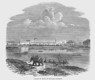 Paleis van Shuja Ud Dowlah, Lucknow (gravure) door English School